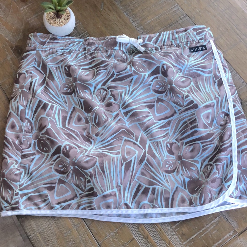 Athleta SKORT Tie Waist*Key pocket #32123 NWOT Board Shorts Lgth14” HAWAII…